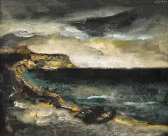 Marină by Mircea Ciobanu, 1980, ulei pe pânză, sold Nov 2018