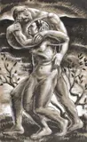 Carol Hübner, Adam și Eva, 1934, tuș și tempera pe hârtie
