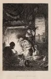 Adunați la o mămăligă by Theodor Aman, acvaforte și gravură cu acul, sold Nov 2018