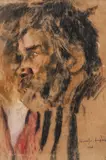 Rudolf Schweitzer–Cumpăna, Ţăran argeşean, 1928, cărbune și pastel pe hârtie lipită pe carton