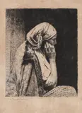 Grija by Theodor Aman, acvaforte și gravură cu acul, sold Nov 2018
