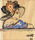 Iosif Iser, La spectacol, 1910, acuarelă pe hârtie