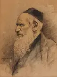 Rabin by Ludovic Bassarab, acuarelă şi creion pe hârtie lipită pe carton, sold Nov 2018