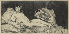 Edouard Manet, Olympia, acvaforte pe hârtie gălbuie