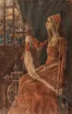 Torcătoare by Theodor Pallady, 1898, acuarelă, ceracolor şi creion pe hârtie lipită pe carton, offered Nov 2018