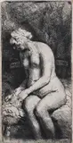 Rembrandt van Rijn, Baigneuse, gravură cu dăltița