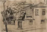 Ion Theodorescu-Sion, Case în Constanţa veche, 1927, cărbune pe hârtie