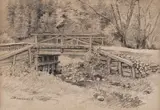 Ludovic Bassarab, Podul de la  marginea pădurii, creion pe carton subţire