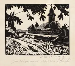 Ferenc Kovats, Vedere din Baia-Mare, linogravură