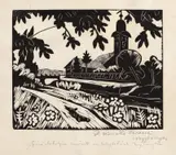 Ferenc Kovats, Vedere din Baia-Mare, linogravură