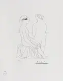 Modelul şi artistul by Pablo Picasso, acvaforte, sold Nov 2018