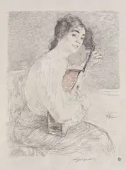 François Guiguet, Chitarista, litografie în culori