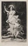 Thetis arme Achille pour venger Patrocle et les Grecs by Diogene Ulyssee Napoleon Maillart, acvaforte pe hârtie vărgată, cu filigran, offered Nov 2018