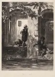 Louis Marvy, Copii arabi (după o pictură de Henri Descamps), acvaforte