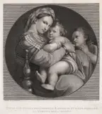 Alessandro Contardi, Madona della Seggiola (după o pictură de Rafael), gravură cu dăltița