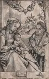 Lucas Cranach, Frederick III cel Înţelept, Elector de Saxonia, adorându-l pe Iisus în braţele Fecioarei, gravură în lemn pe hârtie groasă cu filigran