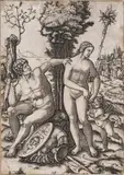 Marcantonio Raimondi, Mars, Venus și Amor, gravură cu dăltița