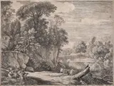 Herman van Swanevelt, Fuga din Egipt, acvaforte
