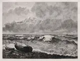 Charles Courtry, Marină (după o pictură de Gustave Courbet), sec. XIX, acvaforte și acvatintă