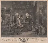 La taifas (după o pictură de David Teniers) by Michon & Heinrich Guttenberg, Sfarsit de sec. XVIII, acvaforte și acvatintă, offered Nov 2018