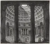 Luigi Rossini, Pantheonul lui Agrippa, acvaforte și gravură cu dăltița