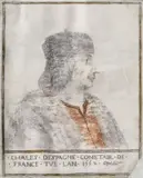 Thierry Bellangé, Charles d'Espagne, sec. XVI-XVII, mină de argint, miniu şi accente de aur pe pergament