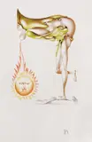 Personaj suprarealist by Jules Perahim, cromolitografie, sold Nov 2018
