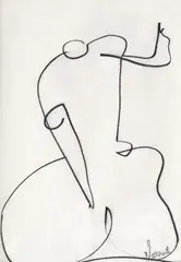 Studiu de nud by George Apostu, cărbune pe hârtie, sold Nov 2018