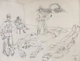 După răscoala din 1907 by Constantin Piliuță, peniţă pe hârtie, offered Nov 2018