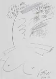 Jacques Hérold, Bust de femeie, 1979, tuş pe hârtie