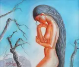 Nimfă by Sabin Bălașa, 1999, acrilic și ceracolor pe carton, sold Oct 2018