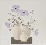 Violete by Constantin Piliuță, 1989, ulei pe pânză, sold Oct 2018