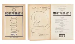 Constantin Brancusi, La Colonne sans fin/La muse endormie, 1924, A. tuș pe carton subțire; B. tuș pe hârtie