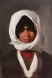 Nicolae Grigorescu, Țărăncuţă cu basma albă, ulei pe pânză