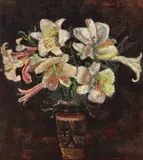Crini imperiali by Octav Băncilă, ulei pe pânză, sold Oct 2018