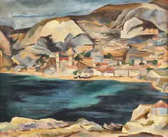 Balcic by Henri Catargi, 1922, ulei pe pânză, sold Oct 2018