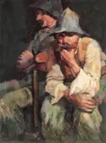 Oszkár Nagy, Mineri din Baia Mare, ulei pe pânză lipită pe carton