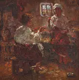 De povești by Octav Băncilă, ulei pe pânză, sold Oct 2018