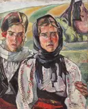 M. H. Maxy, Ţărănci din Vlaici, 1921, ulei pe pânză