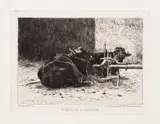 Buffles de la Roumanie by Theodor Aman, acvaforte și gravură cu acul, sold Oct 2018