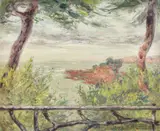 Promenadă la Biarritz by Kimon Loghi, ulei pe pânză, sold Oct 2018