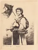 Mehadia by Theodor Aman, acvaforte și gravură cu acul, sold Oct 2018