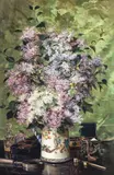 Theodor Aman, Natură statică cu liliac și cutie cu bijuterii, 1885, ulei pe pânză