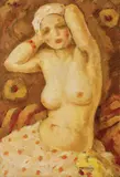 Afizé by Nicolae Tonitza, ulei pe carton, sold Oct 2018
