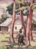 Ţărăncuţă din Ardeal by Camil Ressu, ulei pe carton, sold Oct 2018