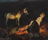 Haiduc by Rudolf Schweitzer–Cumpăna, ulei pe carton, sold Oct 2018