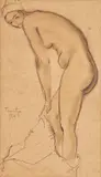 Nicolae Tonitza, Tătăroaică, 1938, creion pe hârtie lipită pe carton
