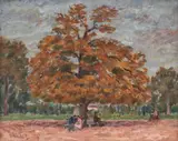 Dumitru Ghiață, Duminică în grădina Copou, 1951, ulei pe carton