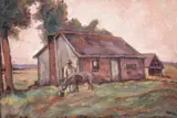Dimineaţă la Vlaici by Camil Ressu, ulei pe carton, sold Oct 2018