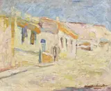 Stradă din Atena by Rudolf Schweitzer–Cumpăna, 1929, ulei pe pânză lipită pe carton, sold Oct 2018